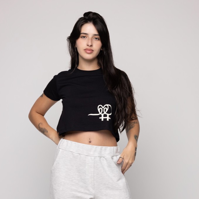 Cropped de Malha Pulsar - Delas